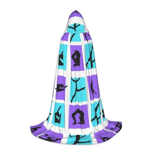 Gymnastik-Spiel-Kapuzenumhang für Teenager, Unisex, Umhang mit Kapuze, Halloween-Kostüm, Satin, Hexen, Vampirumhang, Verkleidung für Kinder von Tuehbsvo