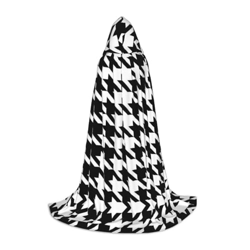 Hahnentritt-Umhang mit Kapuze, schwarz, für Teenager, Unisex, Umhang mit Kapuze, Halloween-Kostüm, Satin, Hexen, Vampirumhang, Verkleidung für Kinder Hahnentritt-Umhang mit Kapuze, schwarz, für Teenager, Unisex, Umhang mit Kapuze, Halloween-Kostüm, Satin, Hexen, Vampirumhang, Verkleidung für Kinder von Tuehbsvo