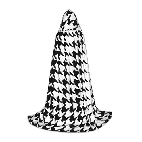 Hahnentritt-Umhang mit Kapuze, schwarz, für Teenager, Unisex, Umhang mit Kapuze, Halloween-Kostüm, Satin, Hexen, Vampirumhang, Verkleidung für Kinder Hahnentritt-Umhang mit Kapuze, schwarz, für Teenager, Unisex, Umhang mit Kapuze, Halloween-Kostüm, Satin, Hexen, Vampirumhang, Verkleidung für Kinder von Tuehbsvo