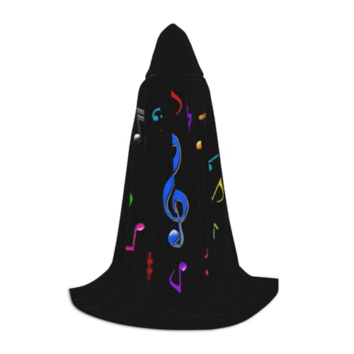 Musik-Kapuzenumhang für Teenager, Unisex, Umhang mit Kapuze, Halloween-Kostüm, Satin, Hexen, Vampirumhang, Verkleidung für Kinder von Tuehbsvo