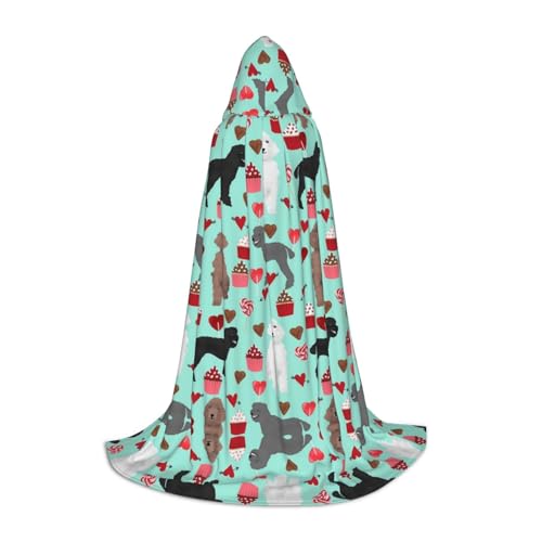 Pudel Hunde Kapuzenumhang für Jugendliche, Unisex Umhang Robe Kapuze Halloween Kostüm Satin Hexen Vampir Umhang Verkleidung Kinder Pudel Hunde Kapuzenumhang für Jugendliche, Unisex Umhang Robe Kapuze Halloween Kostüm Satin Hexen Vampir Umhang Verkleidung Kinder von Tuehbsvo