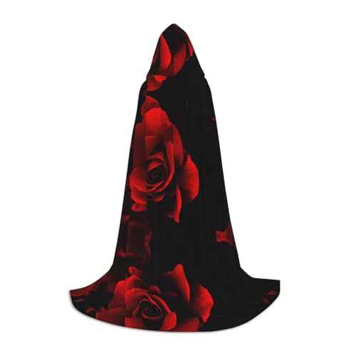 Rote Rose Kapuzenumhang für Teenager, Unisex, Umhang mit Kapuze, Halloween-Kostüm, Satin, Hexen, Vampir, Umhang für Kinder Rote Rose Kapuzenumhang für Teenager, Unisex, Umhang mit Kapuze, Halloween-Kostüm, Satin, Hexen, Vampir, Umhang für Kinder von Tuehbsvo