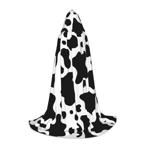 Schwarzer und weißer Kuh-Kapuzenumhang für Teenager, Unisex, Umhang mit Kapuze, Halloween-Kostüm, Satin, Hexen, Vampirumhang, Verkleidung für Kinder Schwarzer und weißer Kuh-Kapuzenumhang für Teenager, Unisex, Umhang mit Kapuze, Halloween-Kostüm, Satin, Hexen, Vampirumhang, Verkleidung für Kinder von Tuehbsvo