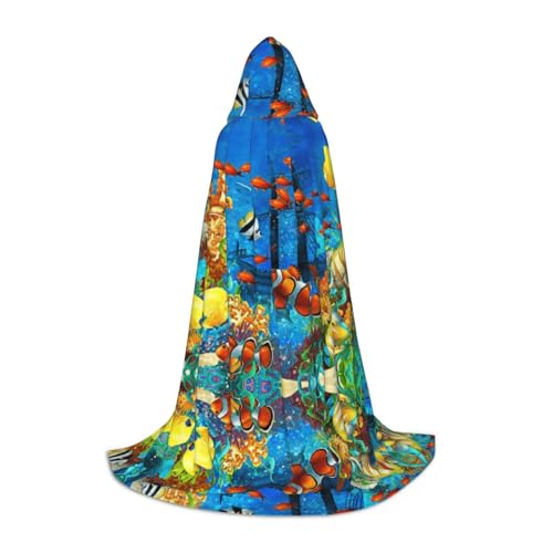 The Underwater World Tropischer Fisch-Kapuzenumhang für Teenager, Unisex, Umhang mit Kapuze, Halloween-Kostüm, Satin, Hexen, Vampir, Umhang für Kinder The Underwater World Tropischer Fisch-Kapuzenumhang für Teenager, Unisex, Umhang mit Kapuze, Halloween-Kostüm, Satin, Hexen, Vampir, Umhang für Kinder von Tuehbsvo