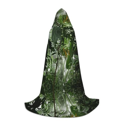 Tropischer Regenwald-Szene, Kapuzenumhang für Teenager, Unisex, Umhang mit Kapuze, Halloween-Kostüm, Satin, Hexen, Vampirumhang, Verkleidung für Kinder Tropischer Regenwald-Szene, Kapuzenumhang für Teenager, Unisex, Umhang mit Kapuze, Halloween-Kostüm, Satin, Hexen, Vampirumhang, Verkleidung für Kinder von Tuehbsvo