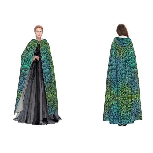 Tuehbsvo Alligatorhaut, Halloween-Kapuzenumhang, Hexe, Cosplay-Zubehör, Erwachsene/Kinder, Kostüm für Maskerade, Halloween, Familienfeier Tuehbsvo Alligatorhaut, Halloween-Kapuzenumhang, Hexe, Cosplay-Zubehör, Erwachsene/Kinder, Kostüm für Maskerade, Halloween, Familienfeier von Tuehbsvo