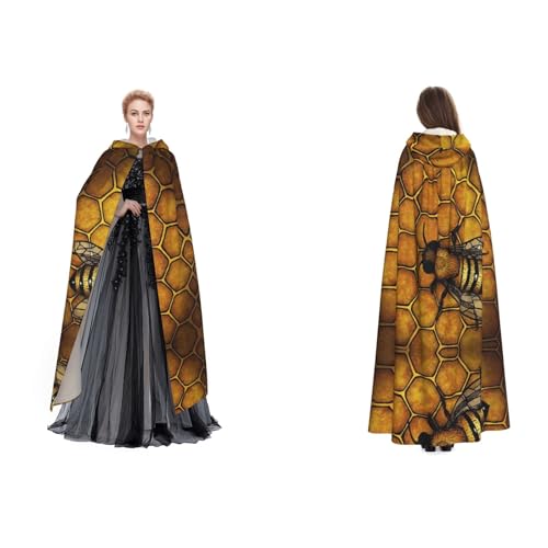 Tuehbsvo Bienen-Honigbienen-Halloween-Kapuzenumhang, Hexe, Cosplay-Zubehör, Erwachsene/Kinder, Kostüm für Maskerade, Halloween, Familienfeier Tuehbsvo Bienen-Honigbienen-Halloween-Kapuzenumhang, Hexe, Cosplay-Zubehör, Erwachsene/Kinder, Kostüm für Maskerade, Halloween, Familienfeier von Tuehbsvo
