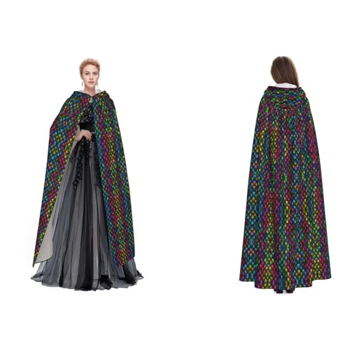 Tuehbsvo Drachen-Schuppen-Halloween-Kapuzenumhang, Hexe, Cosplay-Zubehör, Erwachsene/Kinder, Kostüm für Maskerade, Halloween, Familienfeier von Tuehbsvo