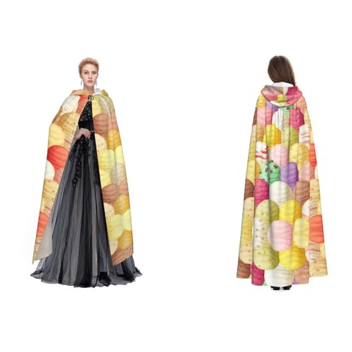 Tuehbsvo Eiscreme-Halloween-Kapuzenumhang Hexe Cosplay-Zubehör Erwachsene/Kinder Kostüm für Maskerade, Halloween, Familienfeier Tuehbsvo Eiscreme-Halloween-Kapuzenumhang Hexe Cosplay-Zubehör Erwachsene/Kinder Kostüm für Maskerade, Halloween, Familienfeier von Tuehbsvo