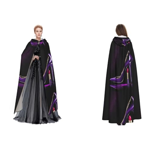 Tuehbsvo Elegante lila High Heels mit Lippenstift Halloween Kapuzenumhang Hexe Cosplay Zubehör Erwachsene/Kinder Verkleidung Kostüm für Maskerade, Halloween, Familienparty Tuehbsvo Elegante lila High Heels mit Lippenstift Halloween Kapuzenumhang Hexe Cosplay Zubehör Erwachsene/Kinder Verkleidung Kostüm für Maskerade, Halloween, Familienparty von Tuehbsvo