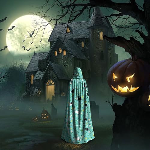 Tuehbsvo Halloween Kapuzenumhang Hexe Cosplay Zubehör Erwachsene/Kinder Kostüm für Maskerade, Halloween, Familienfeier von Tuehbsvo