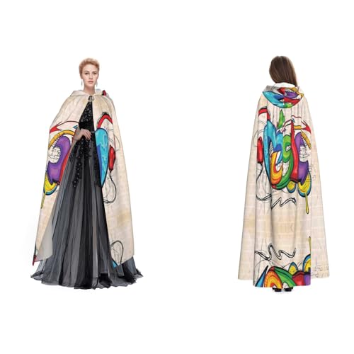 Tuehbsvo Halloween-Kapuzenumhang im Musikstil, Hexe, Cosplay-Zubehör, Erwachsene/Kinder, Kostüm für Maskerade, Halloween, Familienfeier Tuehbsvo Halloween-Kapuzenumhang im Musikstil, Hexe, Cosplay-Zubehör, Erwachsene/Kinder, Kostüm für Maskerade, Halloween, Familienfeier von Tuehbsvo