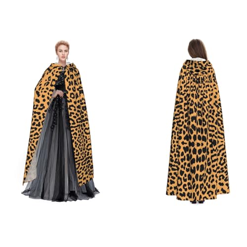 Tuehbsvo Halloween-Kapuzenumhang mit Leopardenmuster, Hexe, Cosplay-Zubehör, Erwachsene/Kinder, Kostüm für Maskerade, Halloween, Familienfeier Tuehbsvo Halloween-Kapuzenumhang mit Leopardenmuster, Hexe, Cosplay-Zubehör, Erwachsene/Kinder, Kostüm für Maskerade, Halloween, Familienfeier von Tuehbsvo