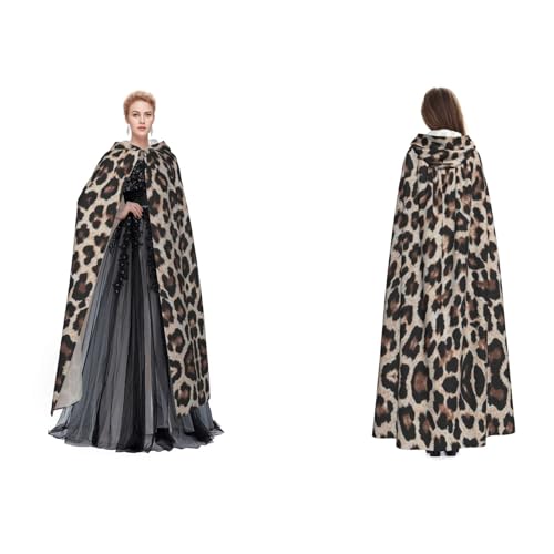 Tuehbsvo Halloween-Kapuzenumhang mit Leopardenmuster, Hexe, Cosplay-Zubehör, Erwachsene/Kinder, Kostüm für Maskerade, Halloween, Familienfeier Tuehbsvo Halloween-Kapuzenumhang mit Leopardenmuster, Hexe, Cosplay-Zubehör, Erwachsene/Kinder, Kostüm für Maskerade, Halloween, Familienfeier von Tuehbsvo