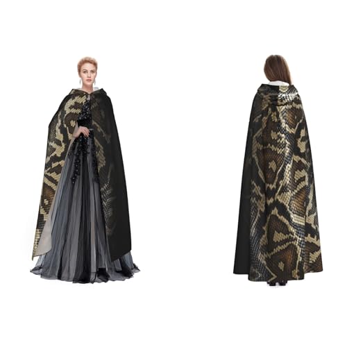 Tuehbsvo Halloween-Kapuzenumhang mit Schlangenhaut, Hexe, Cosplay-Zubehör, Erwachsenen-/Kinder-Kostüm, für Maskerade, Halloween, Familienfeier Tuehbsvo Halloween-Kapuzenumhang mit Schlangenhaut, Hexe, Cosplay-Zubehör, Erwachsenen-/Kinder-Kostüm, für Maskerade, Halloween, Familienfeier von Tuehbsvo