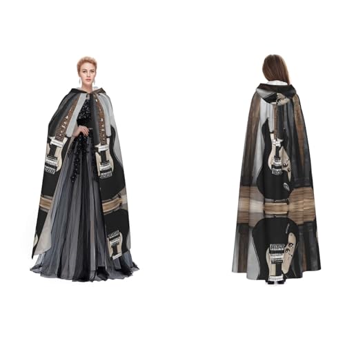 Tuehbsvo Halloween-Umhang mit Musikgitarre, Hexe, Cosplay-Zubehör, Erwachsene/Kinder, Kostüm für Maskerade, Halloween, Familienfeier Tuehbsvo Halloween-Umhang mit Musikgitarre, Hexe, Cosplay-Zubehör, Erwachsene/Kinder, Kostüm für Maskerade, Halloween, Familienfeier von Tuehbsvo