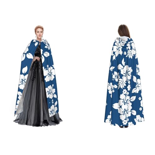 Tuehbsvo Hawaii-Blume, Halloween-Kapuzenumhang, Hexe, Cosplay-Zubehör, Erwachsene/Kinder, Kostüm für Maskerade, Halloween, Familienfeier von Tuehbsvo