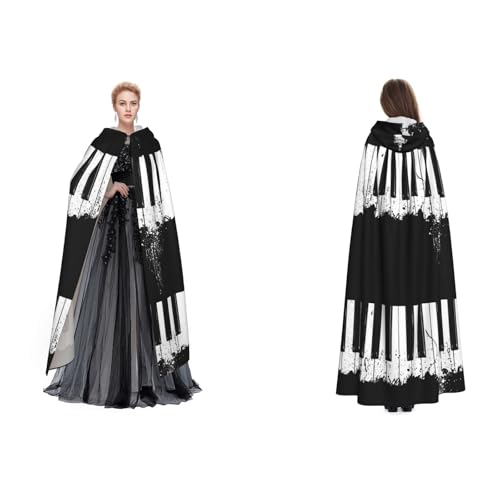 Tuehbsvo Klavier Halloween Kapuzenumhang Hexe Cosplay Zubehör Erwachsene/Kinder Kostüm für Maskerade, Halloween, Familienparty von Tuehbsvo