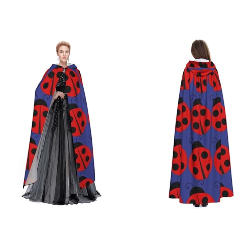 Tuehbsvo Marienkäfer-Halloween-Kapuzenumhang, Hexen-Cosplay-Zubehör, Erwachsene/Kinder, Kostüm für Maskerade, Halloween, Familienfeier von Tuehbsvo