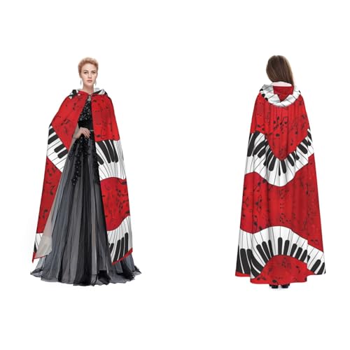 Tuehbsvo Musiknote, Klavier, Halloween, Kapuzenumhang, Hexe, Cosplay, Zubehör, Erwachsene/Kinder, Kostüm für Maskerade, Halloween, Familienfeier von Tuehbsvo