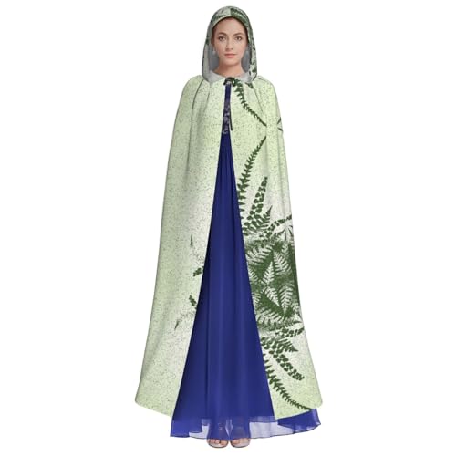 Tuehbsvo Natürlicher Pflanzen-Farnblatt-Umhang mit Kapuze, Hexe, Cosplay-Zubehör, Erwachsene/Kinder, Kostüm für Maskerade, Halloween, Familienfeier von Tuehbsvo