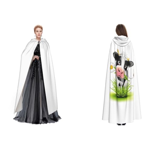 Tuehbsvo Niedlicher Kuh-Halloween-Kapuzenumhang, Hexe, Cosplay-Zubehör, Erwachsenen-/Kinder-Kostüm, für Maskerade, Halloween, Familienfeier von Tuehbsvo