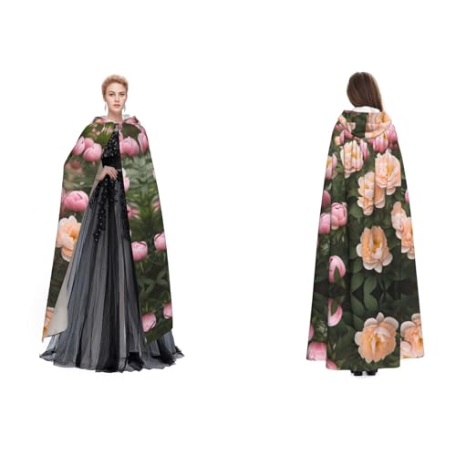 Tuehbsvo Pfingstrosen Halloween Kapuzenumhang Hexe Cosplay Zubehör Erwachsene/Kinder Kostüm für Maskerade, Halloween, Familienfeier Tuehbsvo Pfingstrosen Halloween Kapuzenumhang Hexe Cosplay Zubehör Erwachsene/Kinder Kostüm für Maskerade, Halloween, Familienfeier von Tuehbsvo