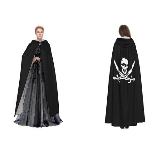 Tuehbsvo Piratenflagge, Halloween-Kapuzenumhang, Hexe, Cosplay-Zubehör, Erwachsene/Kinder, Kostüm für Maskerade, Halloween, Familienfeier Tuehbsvo Piratenflagge, Halloween-Kapuzenumhang, Hexe, Cosplay-Zubehör, Erwachsene/Kinder, Kostüm für Maskerade, Halloween, Familienfeier von Tuehbsvo