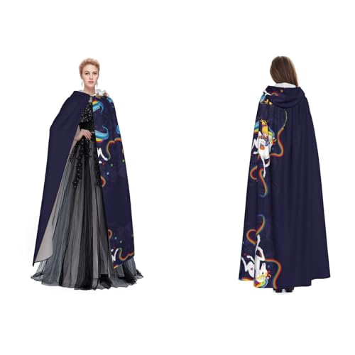 Tuehbsvo Regenbogenfarbener Halloween-Kapuzenumhang, Hexe, Cosplay-Zubehör, Erwachsene/Kinder, Kostüm für Maskerade, Halloween, Familienfeier Tuehbsvo Regenbogenfarbener Halloween-Kapuzenumhang, Hexe, Cosplay-Zubehör, Erwachsene/Kinder, Kostüm für Maskerade, Halloween, Familienfeier von Tuehbsvo