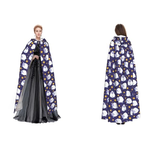 Tuehbsvo Schaf-Halloween-Kapuzenumhang Hexe Cosplay-Zubehör Erwachsene/Kinder Kostüm für Maskerade, Halloween, Familienfeier Tuehbsvo Schaf-Halloween-Kapuzenumhang Hexe Cosplay-Zubehör Erwachsene/Kinder Kostüm für Maskerade, Halloween, Familienfeier von Tuehbsvo