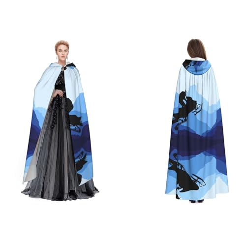 Tuehbsvo Schneemobil Halloween Kapuzenumhang Hexe Cosplay Zubehör Erwachsene/Kinder Verkleidung Kostüm für Maskerade, Halloween, Familienfeier von Tuehbsvo