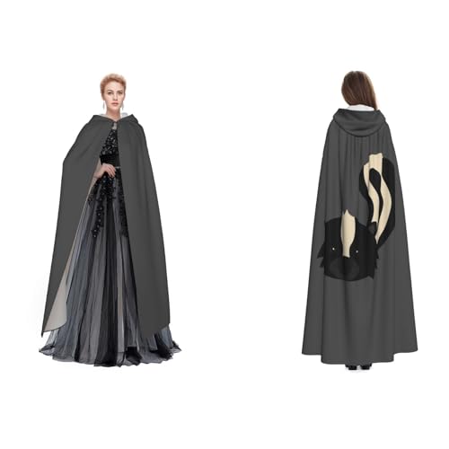 Tuehbsvo Skunk Halloween-Kapuzenumhang Hexe Cosplay Zubehör Erwachsene/Kinder Kostüm für Maskerade, Halloween, Familienfeier Tuehbsvo Skunk Halloween-Kapuzenumhang Hexe Cosplay Zubehör Erwachsene/Kinder Kostüm für Maskerade, Halloween, Familienfeier von Tuehbsvo
