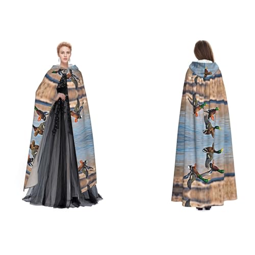 Tuehbsvo Stockente Enten Halloween Kapuzenumhang Hexe Cosplay Zubehör Erwachsene/Kinder Kostüm für Maskerade, Halloween, Familienfeier von Tuehbsvo