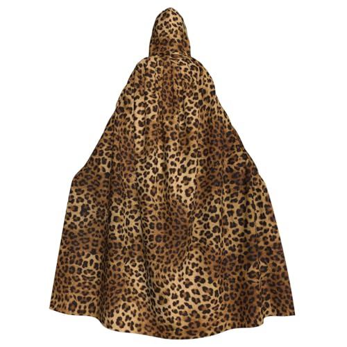 Tuehbsvo Süßer Leoparden-Umhang mit Kapuze, Hexe, Cosplay-Zubehör, Erwachsene/Kinder, Kostüm für Maskerade, Halloween, Familienfeier von Tuehbsvo