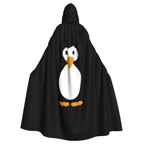 Tuehbsvo Süßer Pinguin-Halloween-Kapuzenumhang, Hexe, Cosplay-Zubehör, Erwachsene/Kinder, Kostüm für Maskerade, Halloween, Familienfeier von Tuehbsvo