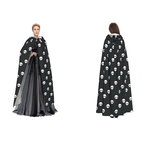 Tuehbsvo Totenkopf Halloween Kapuzenumhang Hexe Cosplay Zubehör Erwachsene/Kinder Kostüm für Maskerade, Halloween, Familienparty Tuehbsvo Totenkopf Halloween Kapuzenumhang Hexe Cosplay Zubehör Erwachsene/Kinder Kostüm für Maskerade, Halloween, Familienparty von Tuehbsvo