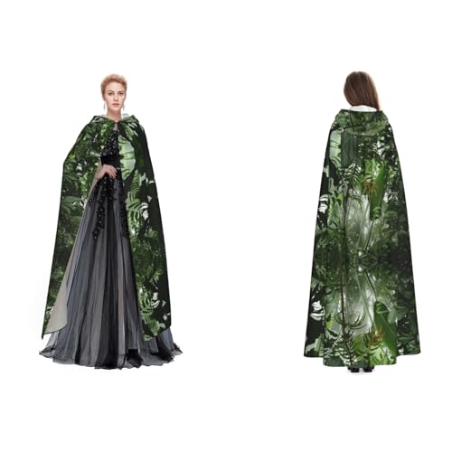 Tuehbsvo Tropischer Regenwald-Szene, Halloween-Kapuzenumhang, Hexe, Cosplay-Zubehör, Erwachsene/Kinder, Kostüm für Maskerade, Halloween, Familienfeier Tuehbsvo Tropischer Regenwald-Szene, Halloween-Kapuzenumhang, Hexe, Cosplay-Zubehör, Erwachsene/Kinder, Kostüm für Maskerade, Halloween, Familienfeier von Tuehbsvo