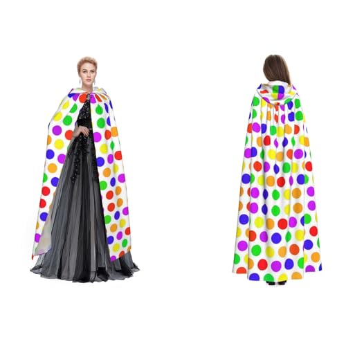 Tuehbsvo Wunderschöner gepunkteter Halloween-Kapuzenumhang Hexe Cosplay Zubehör Erwachsene/Kinder Kostüm für Maskerade, Halloween, Familienfeier von Tuehbsvo