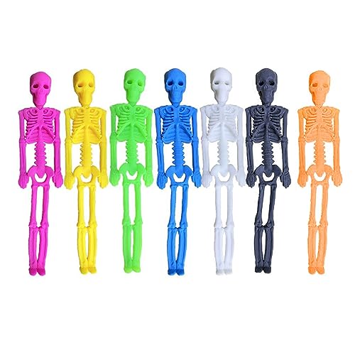 Tuelaly Set von 4 Skelett-Spielzeug, dehnbar, sicher, umweltfreundlich, Dekompression, für Kinder, Schädelform, sensorisches Zappeln, zufällige Farbe, L von Tuelaly