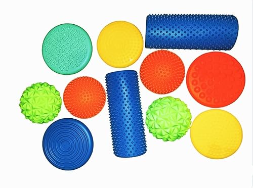 Sinnespfad 11 Elemente - Taktile Scheiben - Sensorische Fliesen - Multisensorisches Textur Spielzeug - Sinnesmatten Für Autistische Kinder von Tullo