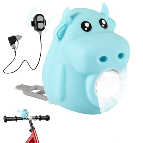 Kinder Scooter Licht – LED Licht USB Wiederaufladbar, Wasserdichtes Warnlicht mit 3 Modi & 5 Hupe, Silikon Warnlicht für Roller, Rucksack, Kinderwagen, Outdoor Sicherheit oder Wandern (Blau) von Tulov