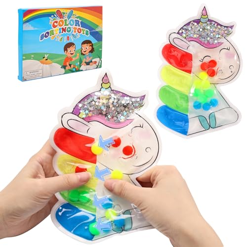 Sensorik Spielzeug Einhorn – Farbsortierspielzeug zum Quetschen & Kneten – Autismus Spielzeug, Squeeze Fidget für Kinder, Stressabbau bei ADHS, sensorisches Lernspielzeug von Tulov