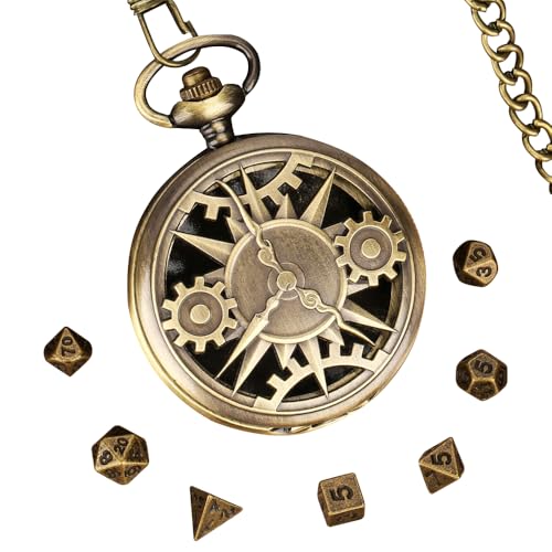 DND Würfel Set, 7 Teiliges Mini DND Würfel, Dice Set mit Bronzene Taschenuhrgehäuse, D&D Würfel aus Polyedrischem Metall, Dungeons and Dragons-Geschenke mit Geschenkbox, Rollenspiel Brettspielzubehör DND Würfel Set, 7 Teiliges Mini DND Würfel, Dice Set mit Bronzene Taschenuhrgehäuse, D&D Würfel aus Polyedrischem Metall, Dungeons and Dragons-Geschenke mit Geschenkbox, Rollenspiel Brettspielzubehör von Tulov