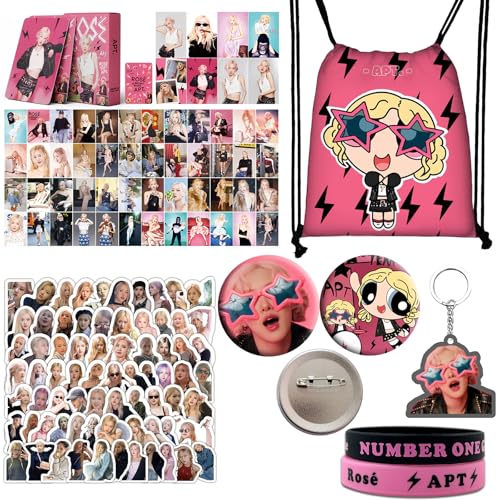 Blackpink Rosé Geschenk-Set, Blackpink Fanartikel, Rosie Fans Geschenk Set für Blink, Kpop Blackpink Rose Merchandise Rosé APT Rucksack Kleine Karte Schlüsselbund, Aufkleber NUMBER ONE GIRL Armband Blackpink Rosé Geschenk-Set, Blackpink Fanartikel, Rosie Fans Geschenk Set für Blink, Kpop Blackpink Rose Merchandise Rosé APT Rucksack Kleine Karte Schlüsselbund, Aufkleber NUMBER ONE GIRL Armband von Tulufanskrr
