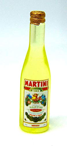 Tumdee Miniatures 1:12. Maßstab Puppenhaus Miniatur-Flasche aus Kunststoff mit Martini-Etikett von Tumdee Miniatures