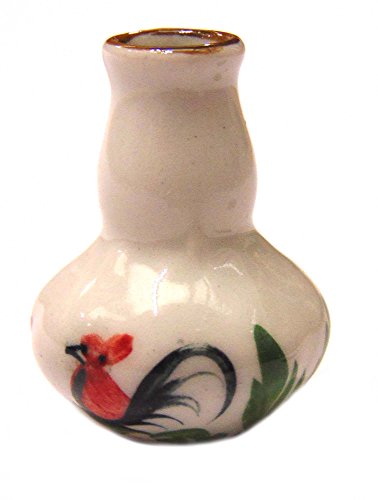 Tumdee Miniatures C6 Vase, Keramik, Hahn-Motiv, Weiß von Tumdee Miniatures