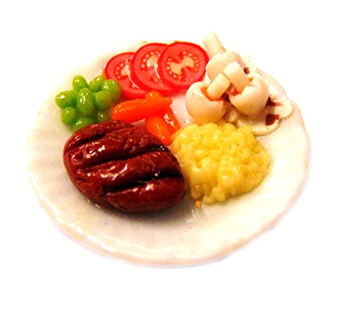 Tumdee Miniatures Dolls House Steak- und Brei Kartoffeln auf einem 2,5 cm großen Keramikteller Tumdee Miniatures Dolls House Steak- und Brei Kartoffeln auf einem 2,5 cm großen Keramikteller von Tumdee Miniatures