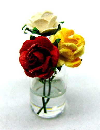 Tumdee Miniatures Puppenhaus Miniatur-Rosen im Maßstab 1:12, gemischte Papier-Rosen in einer Glasvase, Set 1 Tumdee Miniatures Puppenhaus Miniatur-Rosen im Maßstab 1:12, gemischte Papier-Rosen in einer Glasvase, Set 1 von Tumdee Miniatures