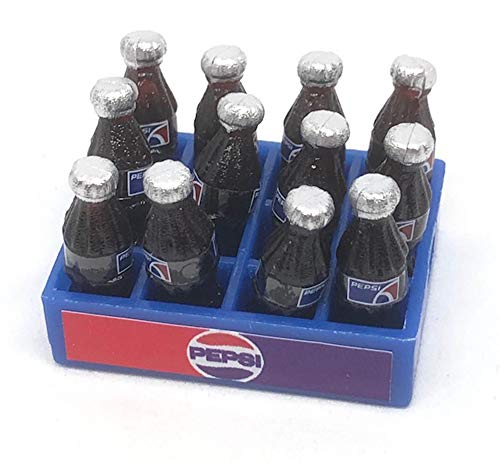 Tumdee Miniatures Puppenhaus Pepsi-Kiste aus Kunststoff mit 12 Flaschen von Tumdee Miniatures