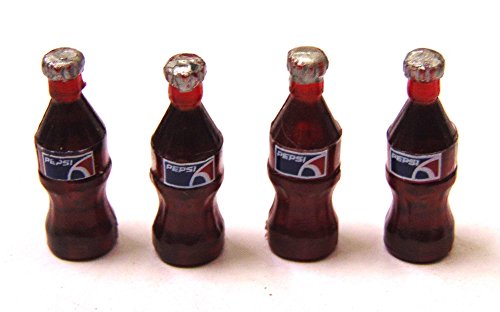 Tumdee Miniatures Set mit 4 Puppenhaus-Getränkeflaschen Pepsi, Laden, Kneipe von Tumdee Miniatures